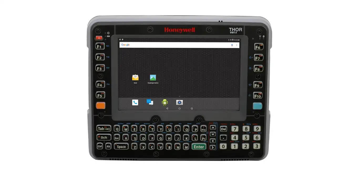 Honeywell Thor forklift terminal from the front with keypad
