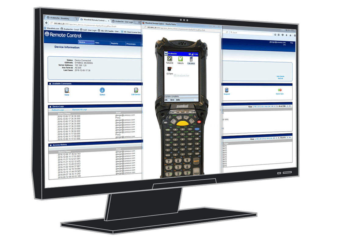 Ivanti wavelink Mobile Device Management software on a computer screen