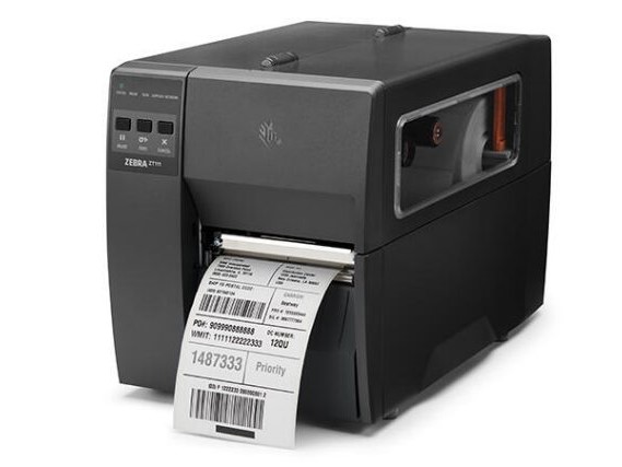 Zebra zt111 labelprinter with label coming out