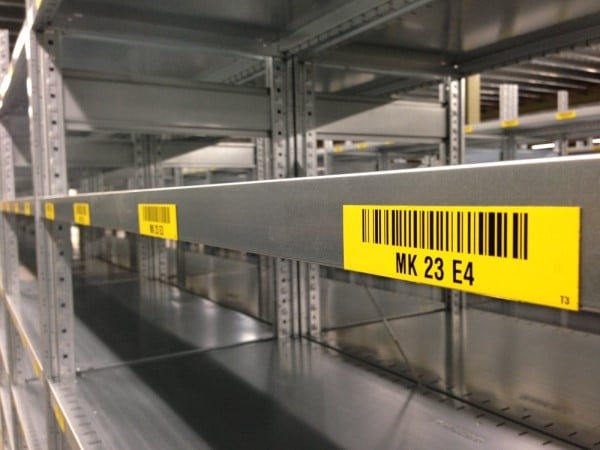 Magnetic labels in a warehouse