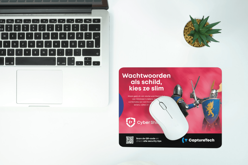 Mouse pad for cybersecurity awareness
